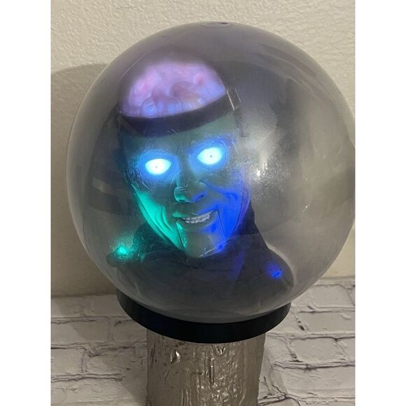 vtg Gemmy Animated Talking Brain Monster Frankenstein 14" Spirit Ball Halloween - Picture 4 of 10